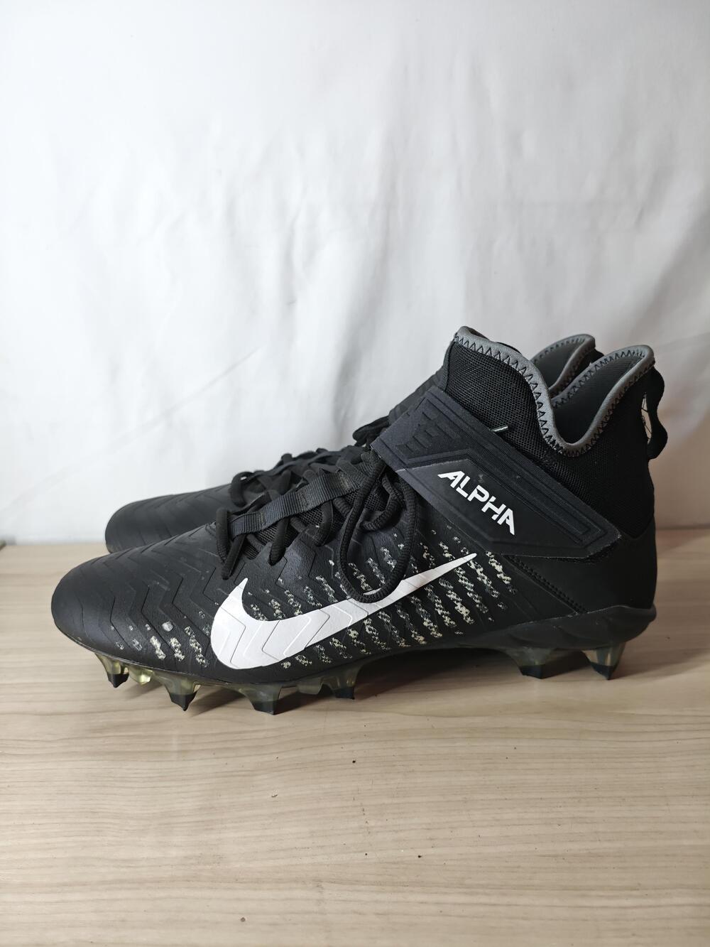 Nike Alpha Menace Pro 2 Football Cleat Shoes Mens Size 13 Black White